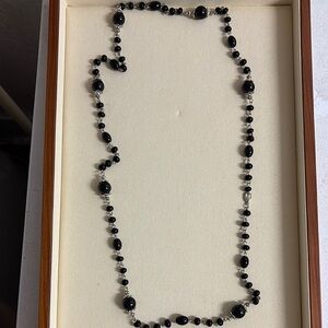 Elegant Black Beaded Necklace